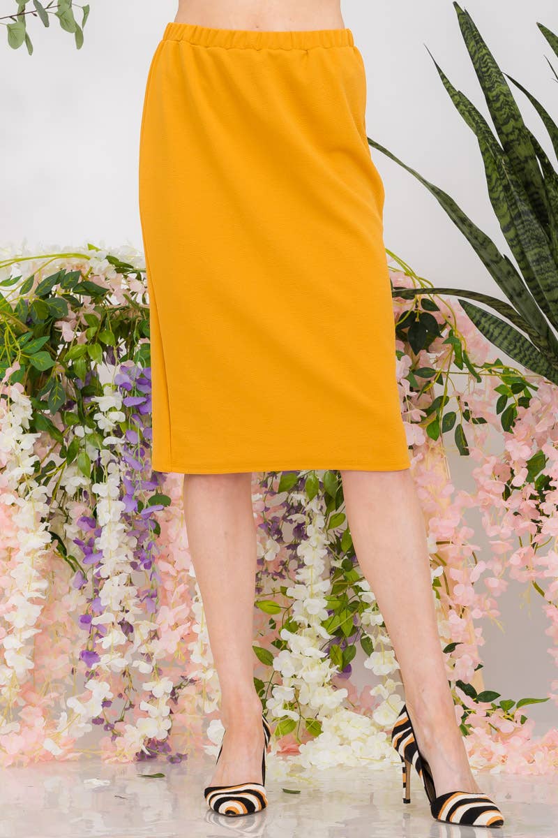 Celeste Clothing - Wholesale Skirt - Women's - PLUS SIZE NEW SOLID COLOR PENCIL SKIRT -CS43770-PL22