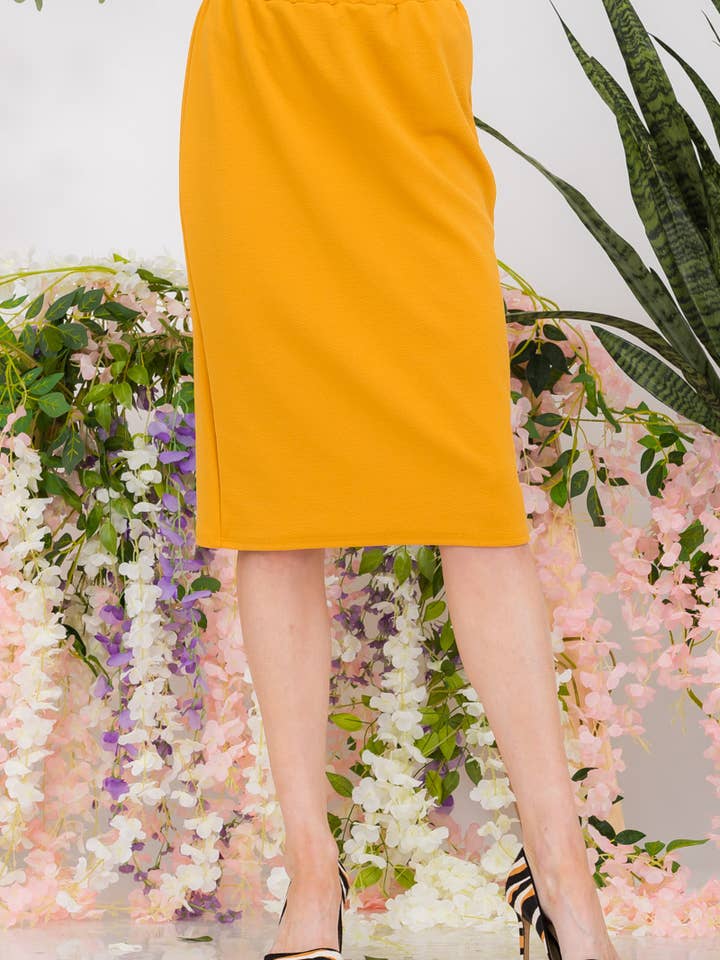 Celeste Clothing - Wholesale Skirt - Women's - PLUS SIZE NEW SOLID COLOR PENCIL SKIRT -CS43770-PL22