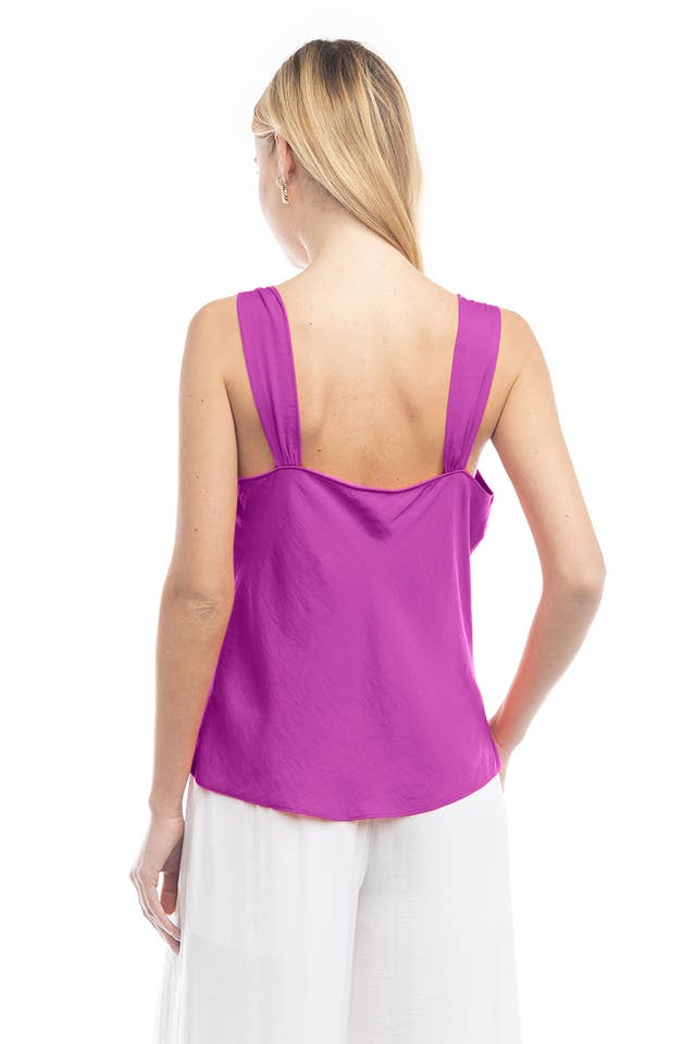 Naked Zebra - Wholesale Tank Top - Women's - Cowl Neck Tank With Knotted Strap