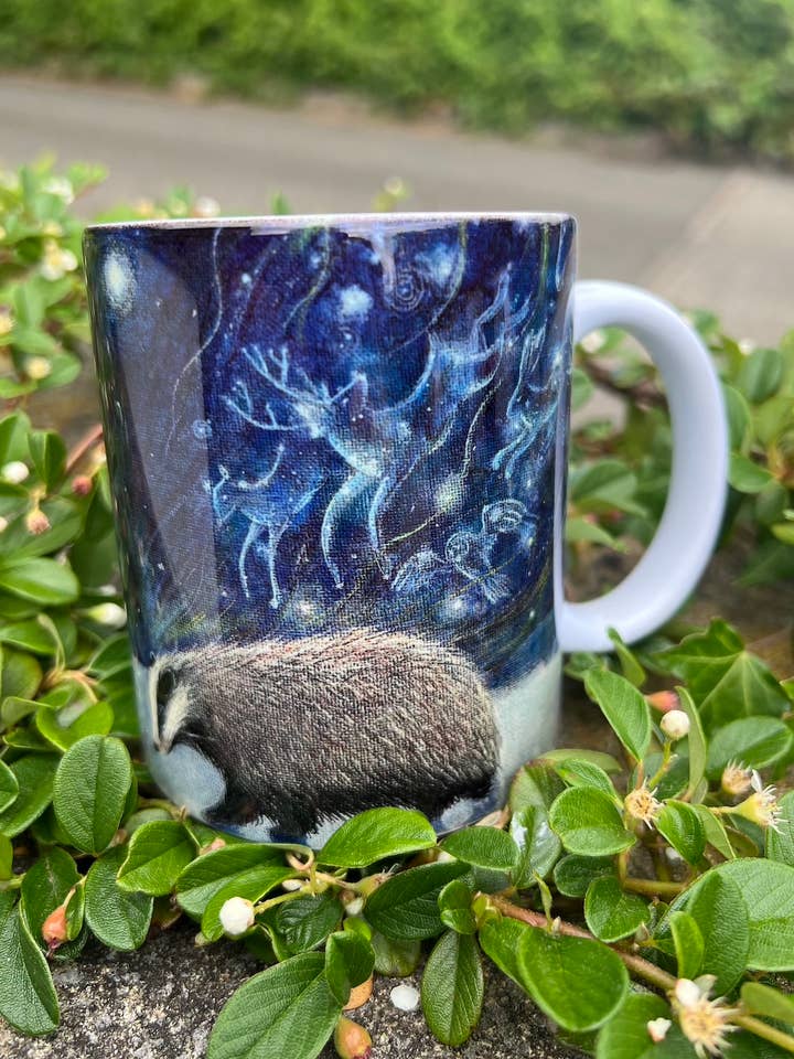 Guardian of the Winter Solstice 11oz Coffee Mug for wholesale by Hannah Willow Art