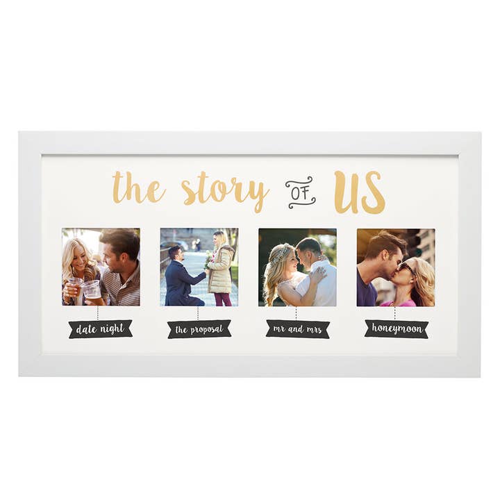 Cadre photo souvenir pour collage de mariage The Story of Us, blanc pour la vente par Kate & Milo