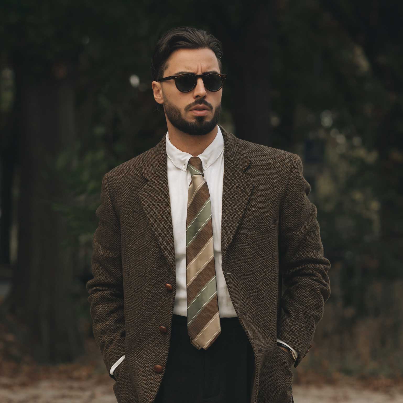 Elizabetta Made in Italy USA – wholesale Necktie – Men’s – Ferrari - Silk Jacquard Tie - Green and Brown1