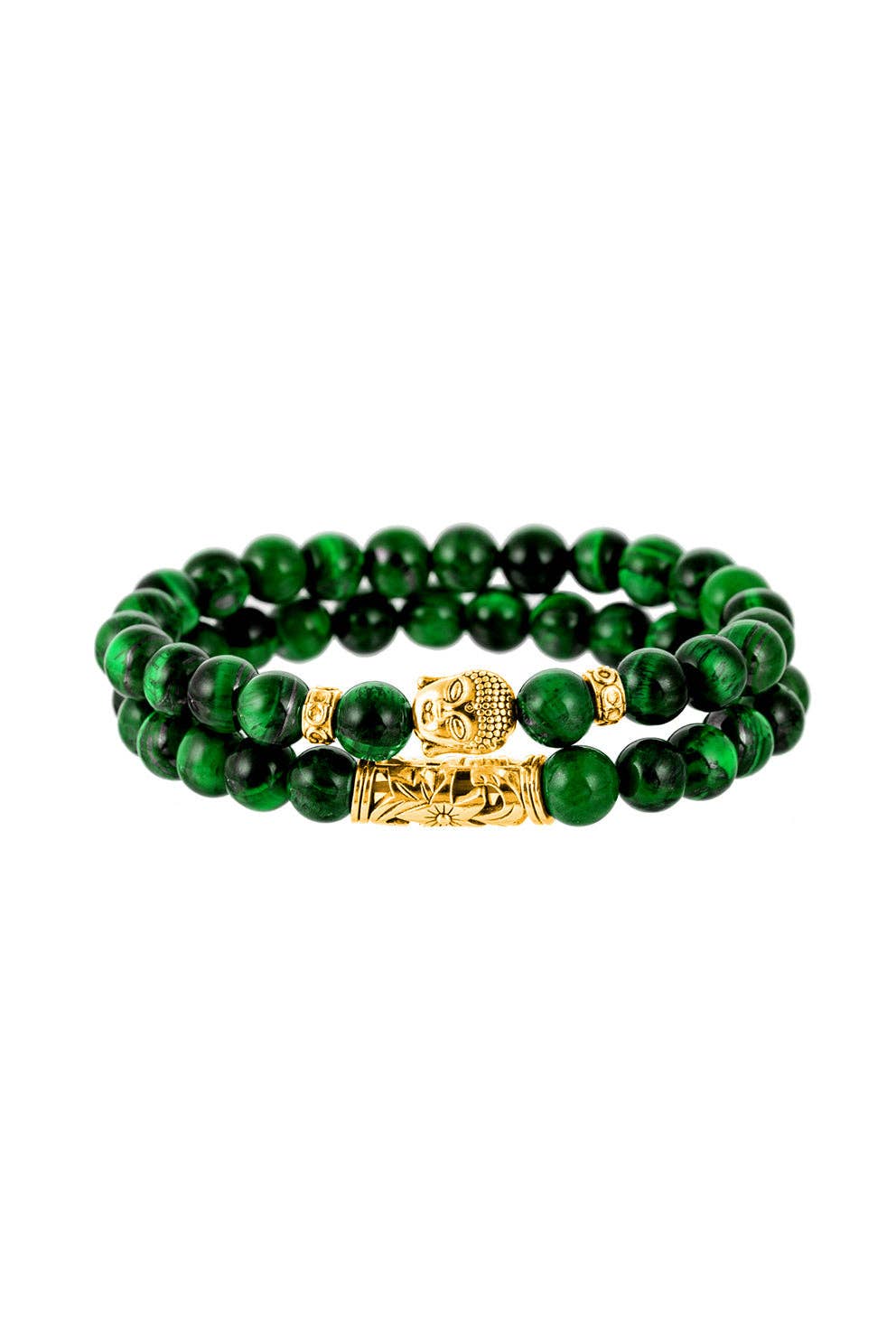 Eye Candy Los Angeles - Wholesale Jewelry Set - Marco 2 Piece Buddha Green Agate Bracelet