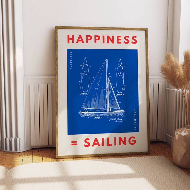 Jude River Design – wholesale Art print – Happiness = Sailing Print2