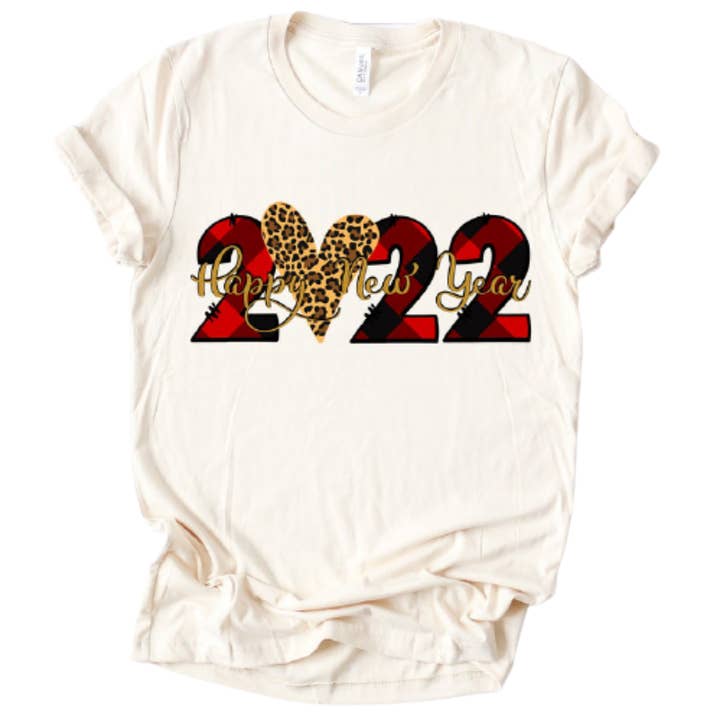 Camiseta Feliz Ano Novo 2022 por atacado de Londas Trendy Tees