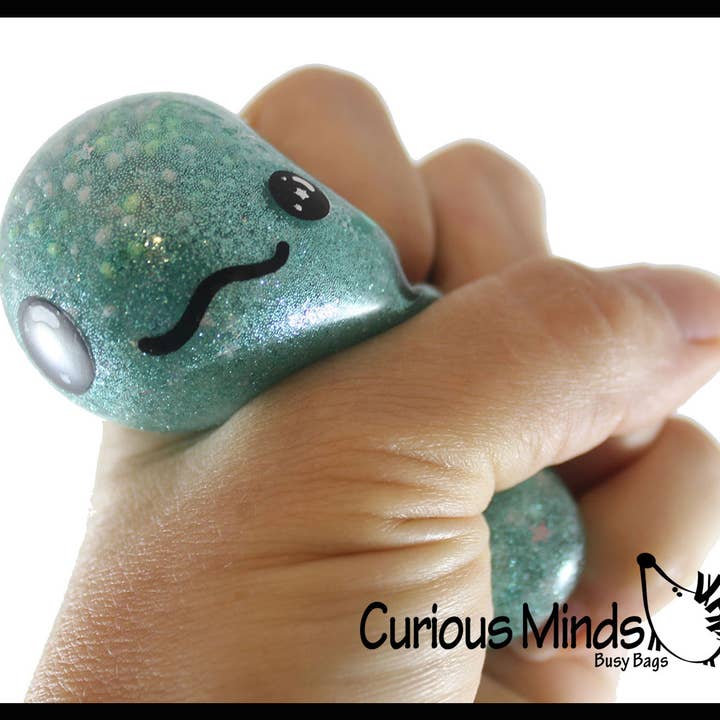 Curious Minds Toys - Wholesale Squishy Toy - Kids & Baby - 1 Axolotl Thick Metallic Gel Stress Ball - Sticky Fun Fidge3