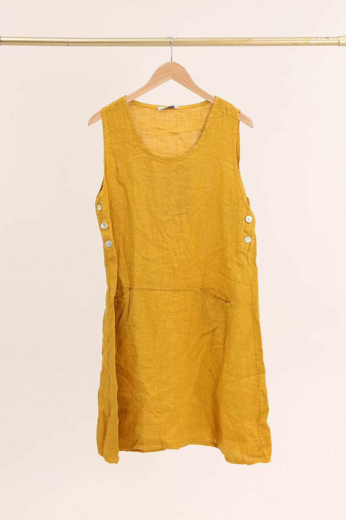 la maison des fibres naturelles – Großhandel Kleid – Damen – Ärmelloses Kleid aus 100 % Leinen, Modell 62551925