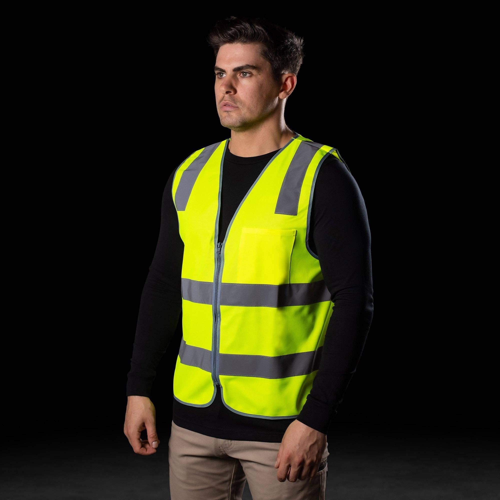 BAD WORKWEAR - Wholesale Safety vest – Unisex - BAD® HI-VIS DAY/NIGHT ZIP SAFETY VEST1