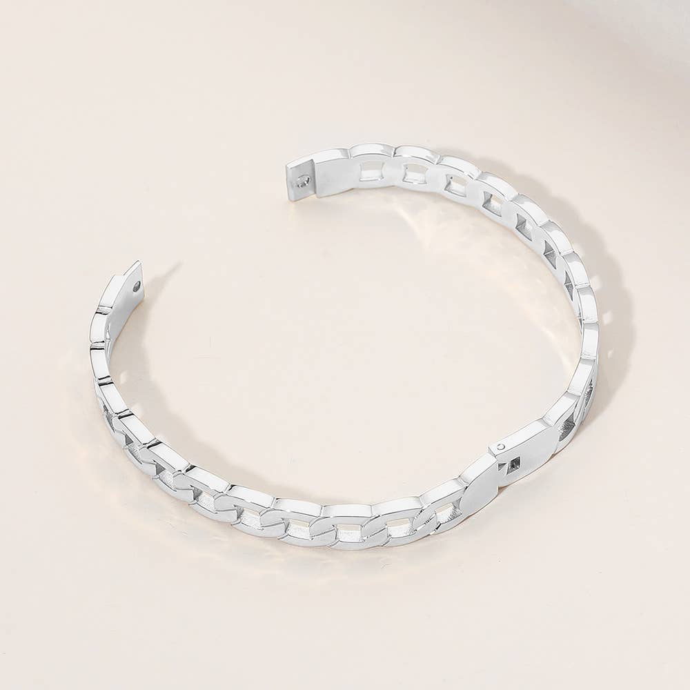 Sensibling Corp. - Wholesale Bangle Bracelet - Stainless Steel Chain Hinged Bangle Bracelet3