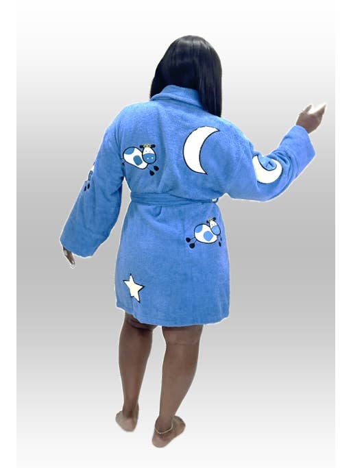 Aegean Apparel - Wholesale Badjas - Dames - Mandy Moo Applique korte badjas met badstof