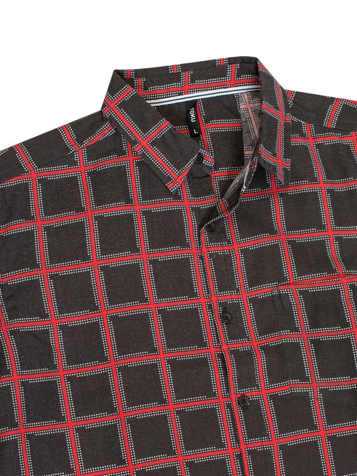 Printed MPS-3008 Abstract Geometric Print Short-Sleeve Shirt for wholesale on Faire