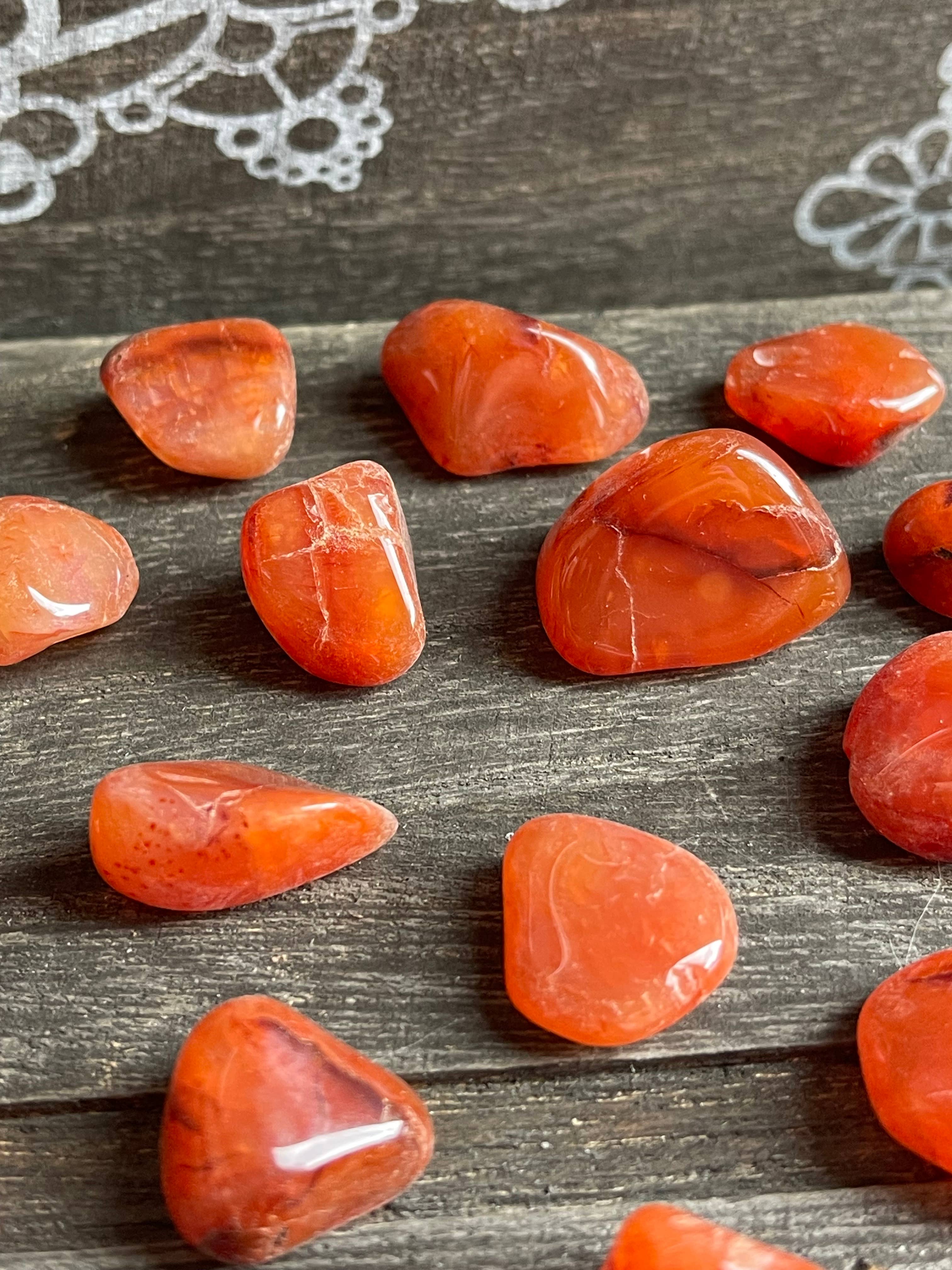 Tumbledshop - Wholesale Spiritual Stone/Crystal - Carnelian Tumbled Stones, You Choose0