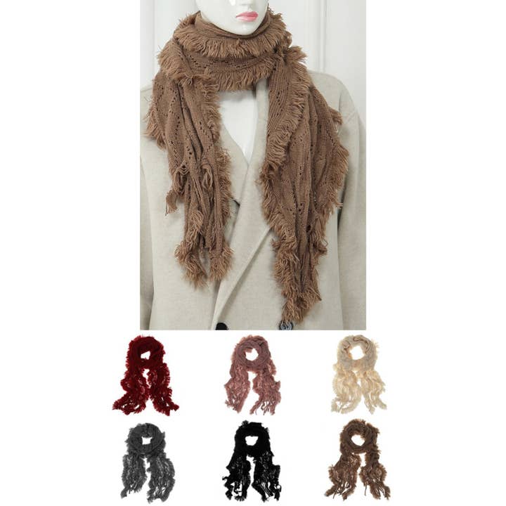 Raw Finish Winter Knit Scarf Set for wholesale by LA Jewelry Plaza