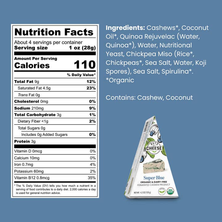 Nuts For Cheese - Vente Fromages - Tranche de fromage de cajou Super Blue | Biologique | Artisanal | Végétalien 5