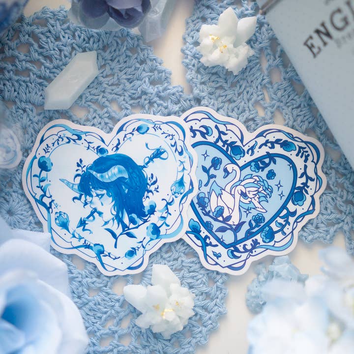 Blueming Swan Transparent Sticker 3" (2 DESIGNS) for wholesale by Prismono