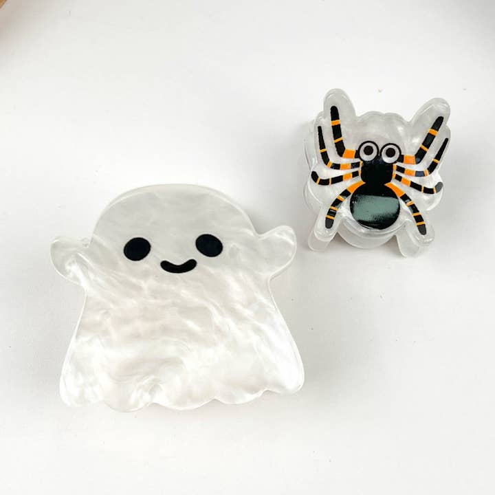 White Ghost Hair Claw,Halloween Hair Clip for wholesale by TheDivaSoap