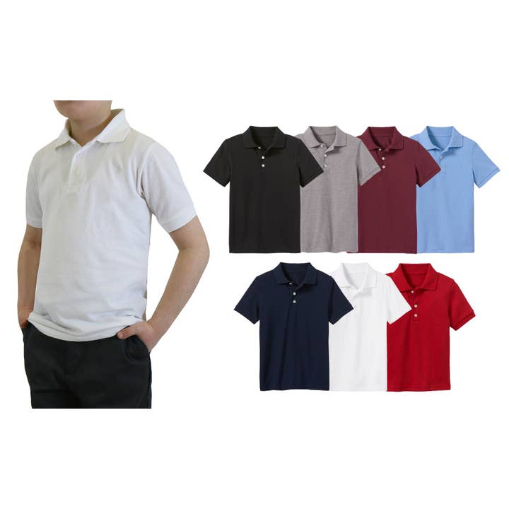 Galaxy by Harvic Boys Short Sleeve School Uniform Polo for wholesale by Galaxy By Harvic