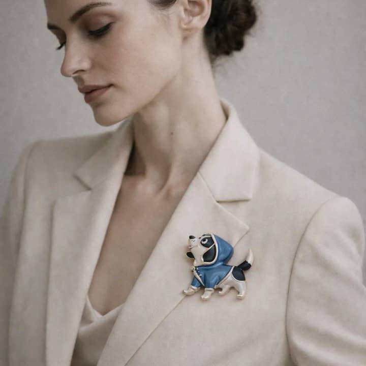 Charming Puppy Magnetic Brooch for wholesale by Miss Minna