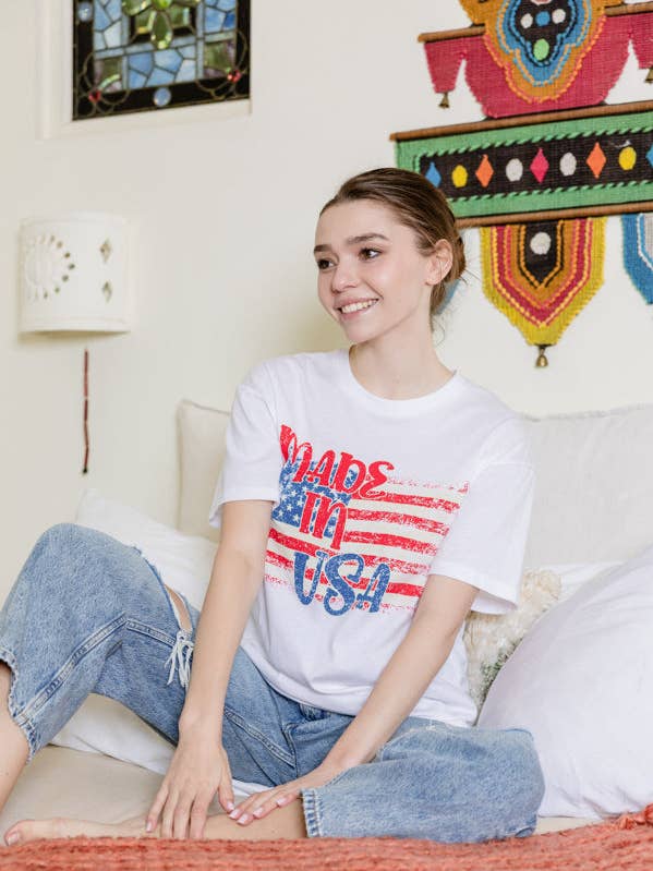 Made in USA Flag Tee for wholesale by teepic