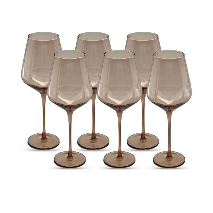 Saludi Glassware - Wholesale Wine Glass - Smokey Sand Color Wine Glasses