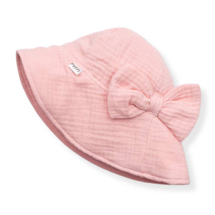Sombrero de verano para niños con lazo, Rosa para venta al por mayor de PUFFI
