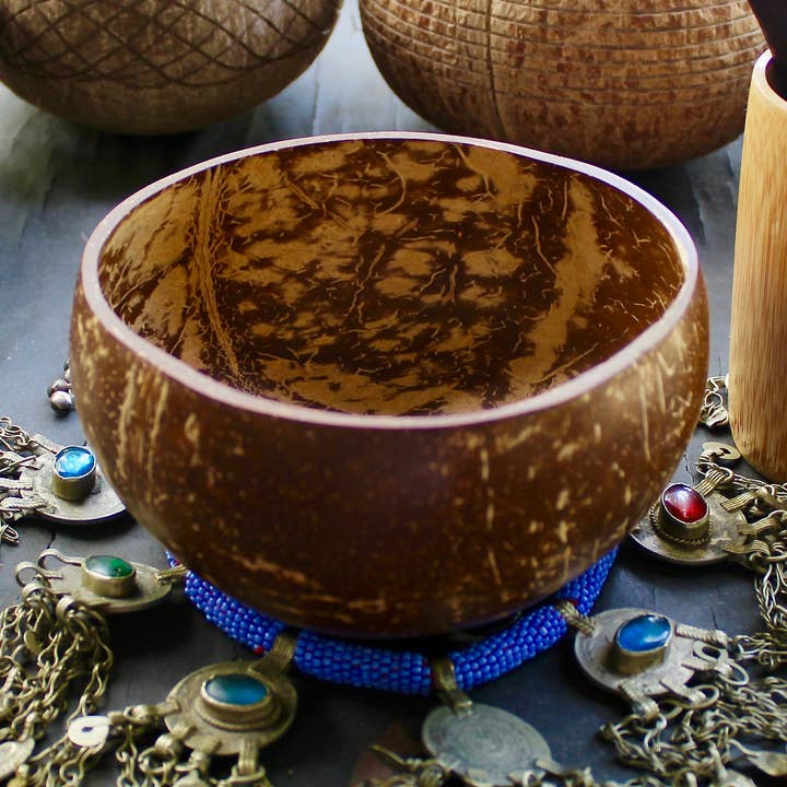 Jumbo Coconut Rainforest Bowl Originai 6 Pice %100 Natural - Eco Friendly - Organic - Zero Waste Vegan Gift for wholesale by Eco Elegant Table Ware