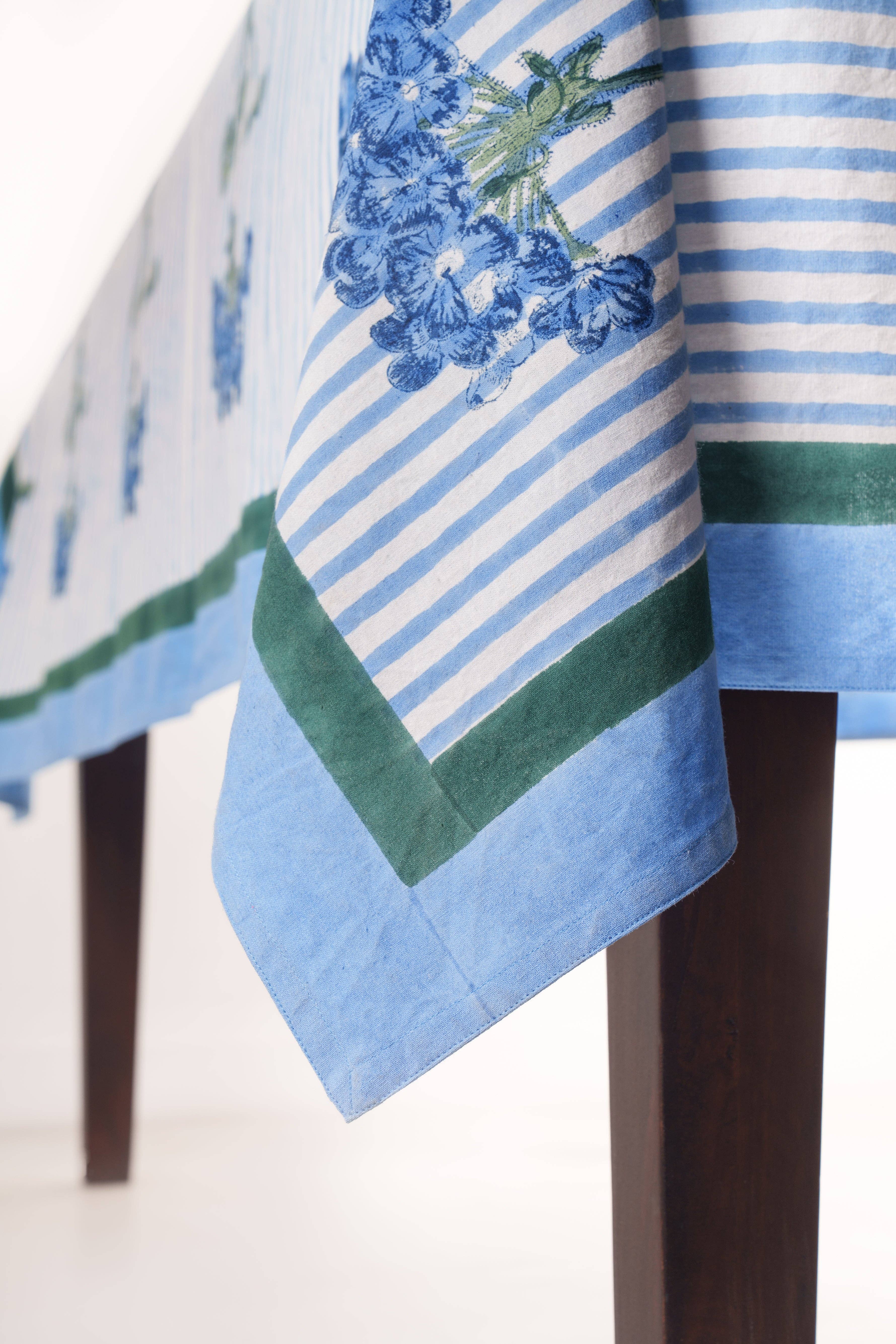 Inner Child - Venta al por mayor Manteles - Mantel azul con estampado de bloques de hortensias5