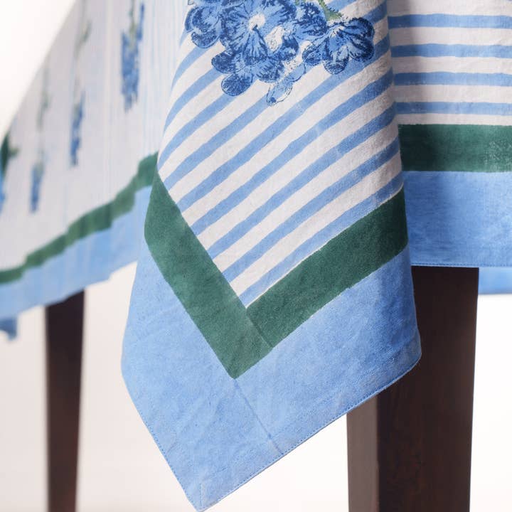 Inner Child - Venta al por mayor Manteles - Mantel azul con estampado de bloques de hortensias5