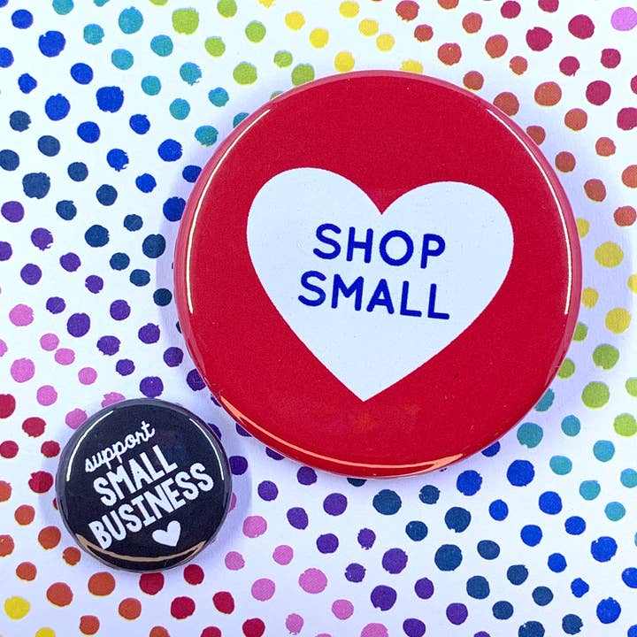 Small business: Shop small heart 2.25-inch pin for wholesale by Ruth & Dottie