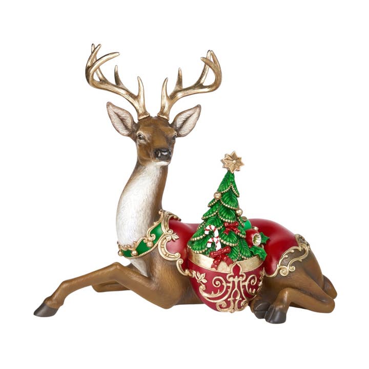 31in Deer Laying Down w/Tree for wholesale by December Diamonds