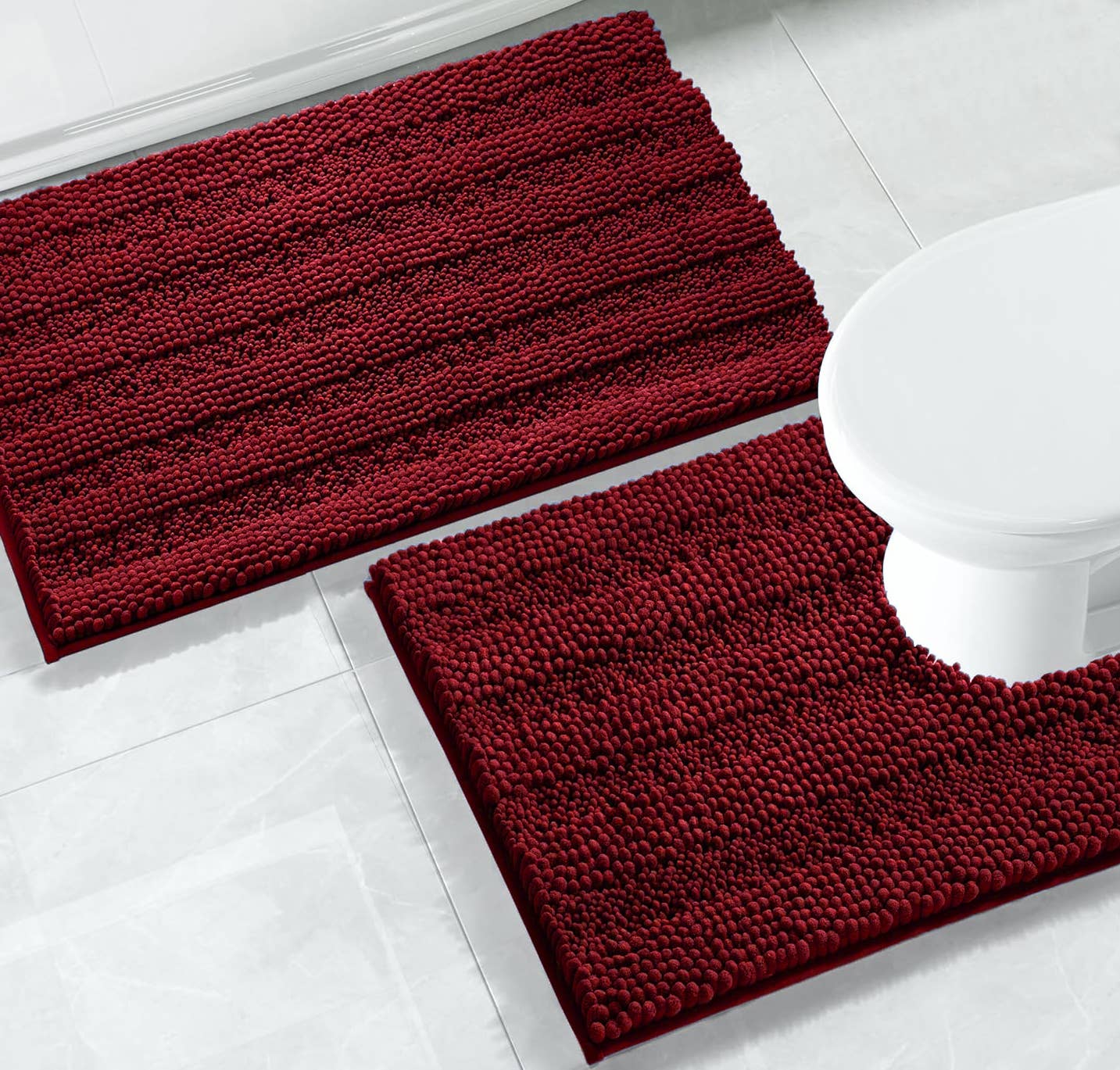 home mart goods - Wholesale Bath Mat Set - 2 Piece Soft Cozy Plush Chenille Bath Mat & Contour Bath Rug30