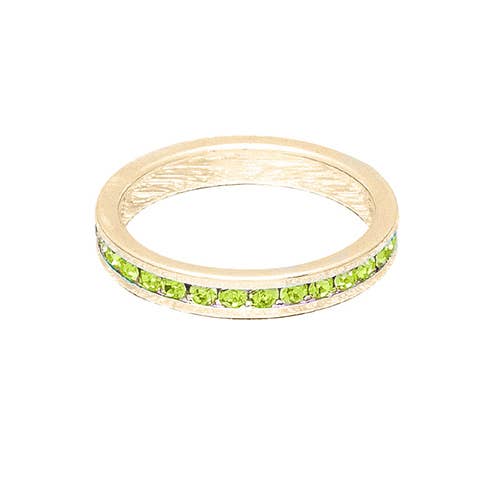 Maya J - Vente Anneau/bague à empiler - Bague Empilable en Plaqué Or 14K avec Pierre de Naissance - Simple / Recharge7