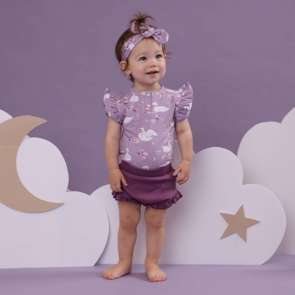Snuggle Hunny - Venta al por mayor Body sin pies - Bebés - Body de manga corta orgánico con volante Swan Lake7