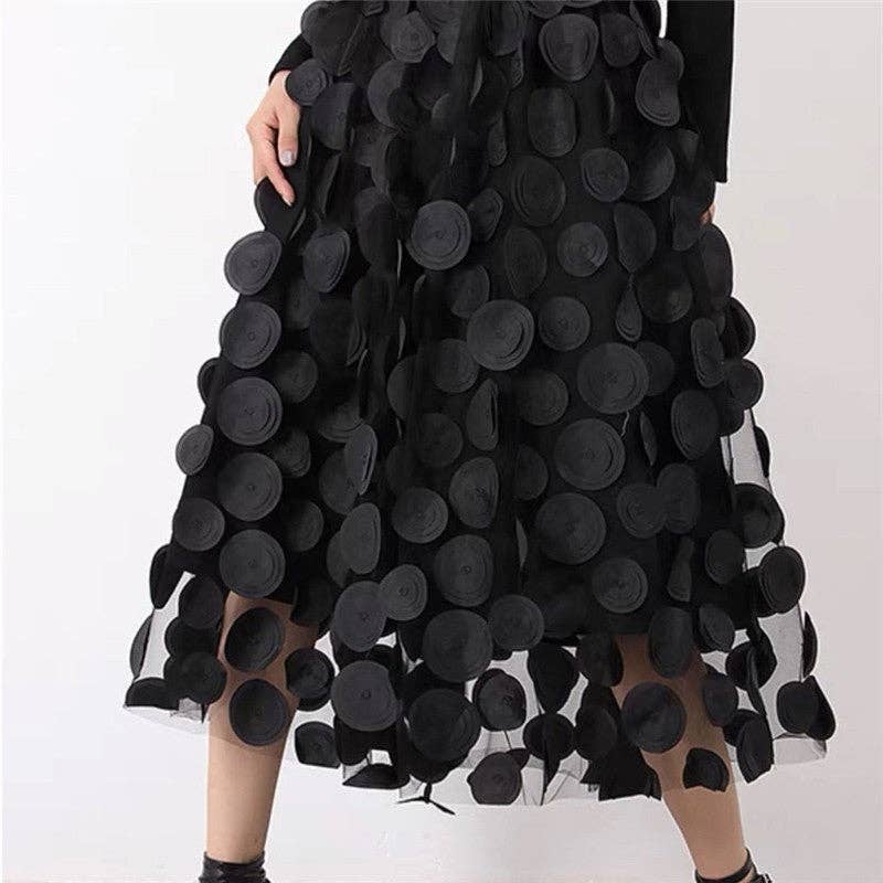 UZ Wholesale Store - Wholesale Skirt - Women's - Versatile High-Waisted Polka Dot A-Line Skirt1
