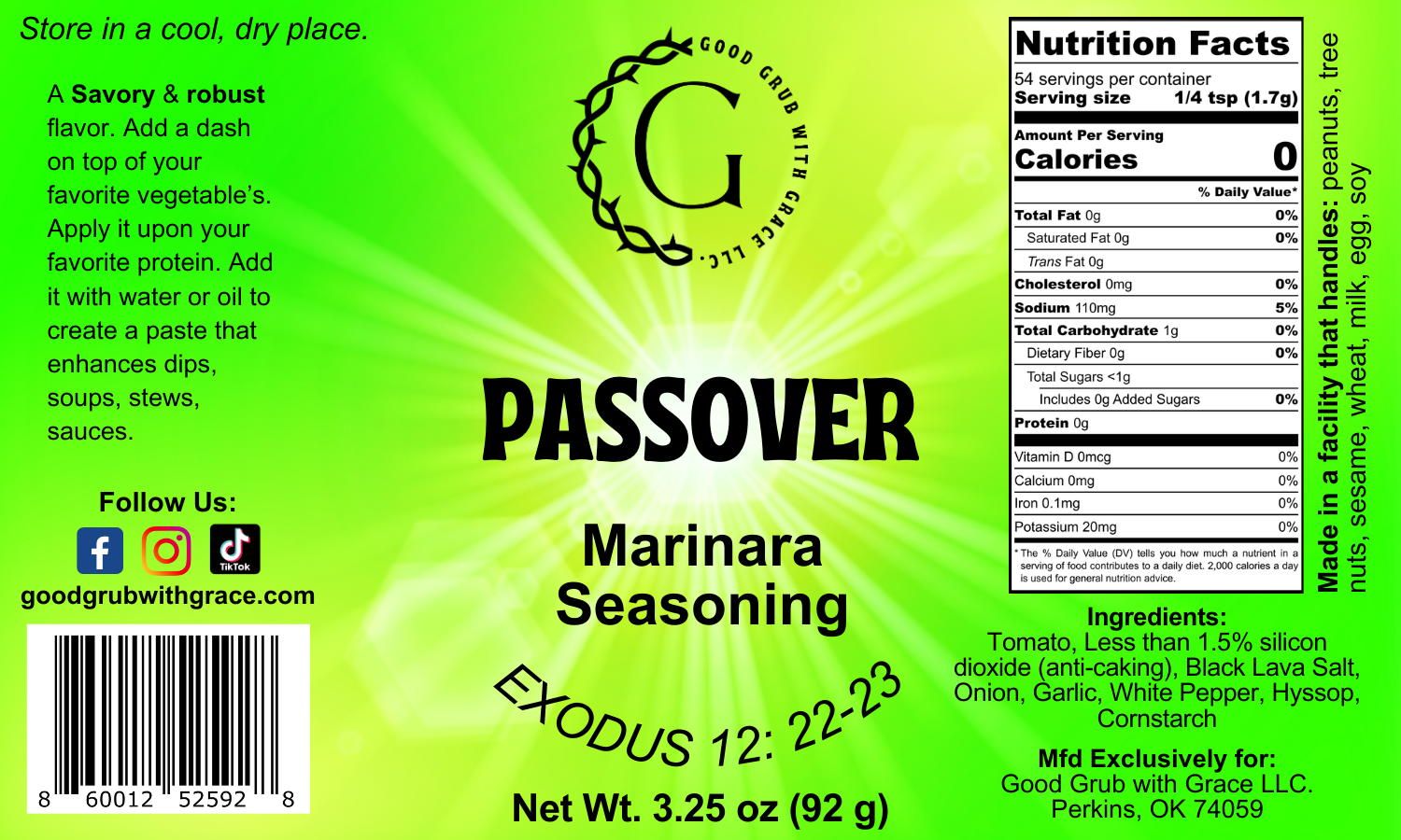 Good Grub with Grace LLC. - Vendita all'ingrosso Mix di spezie secche - Pasqua ebraica7