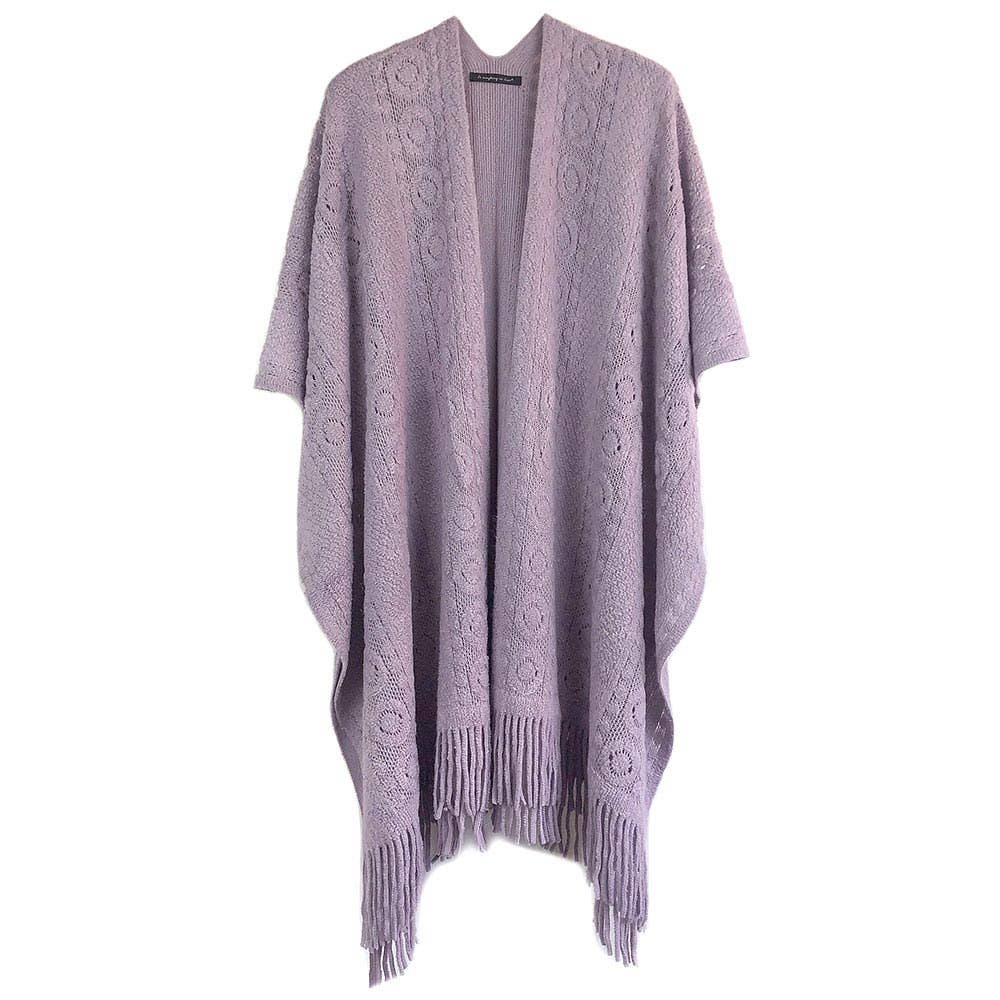Sensibling Corp. - Vendita all'ingrosso Poncho - Donna - Poncho Ruana all'uncinetto solido9