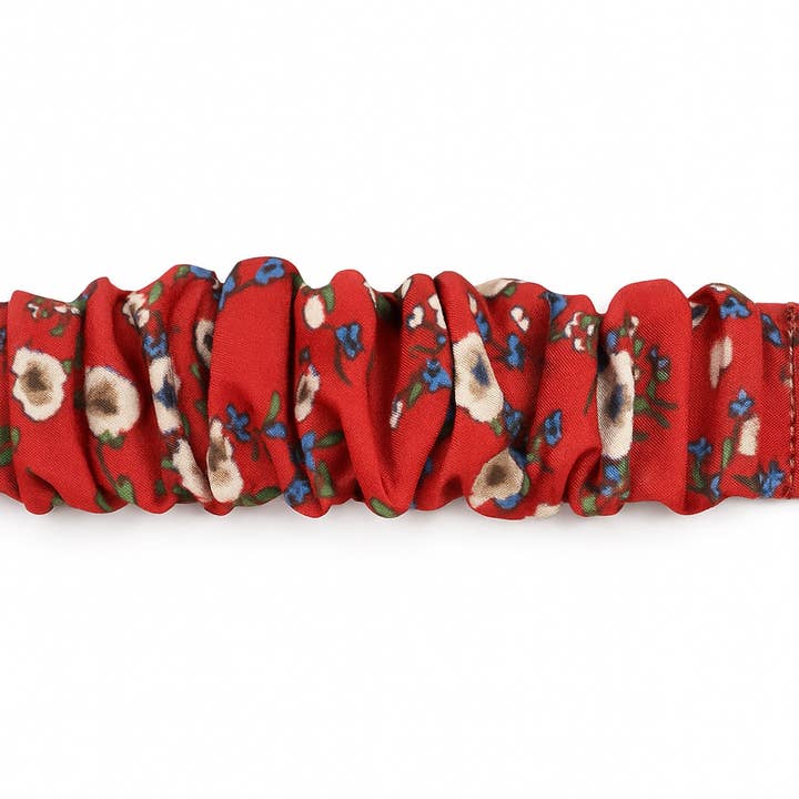 Betty James - Wholesale Watch Band/Strap - Women's - Scrunchie Elastic Watch Strap - Red w/ Flowers