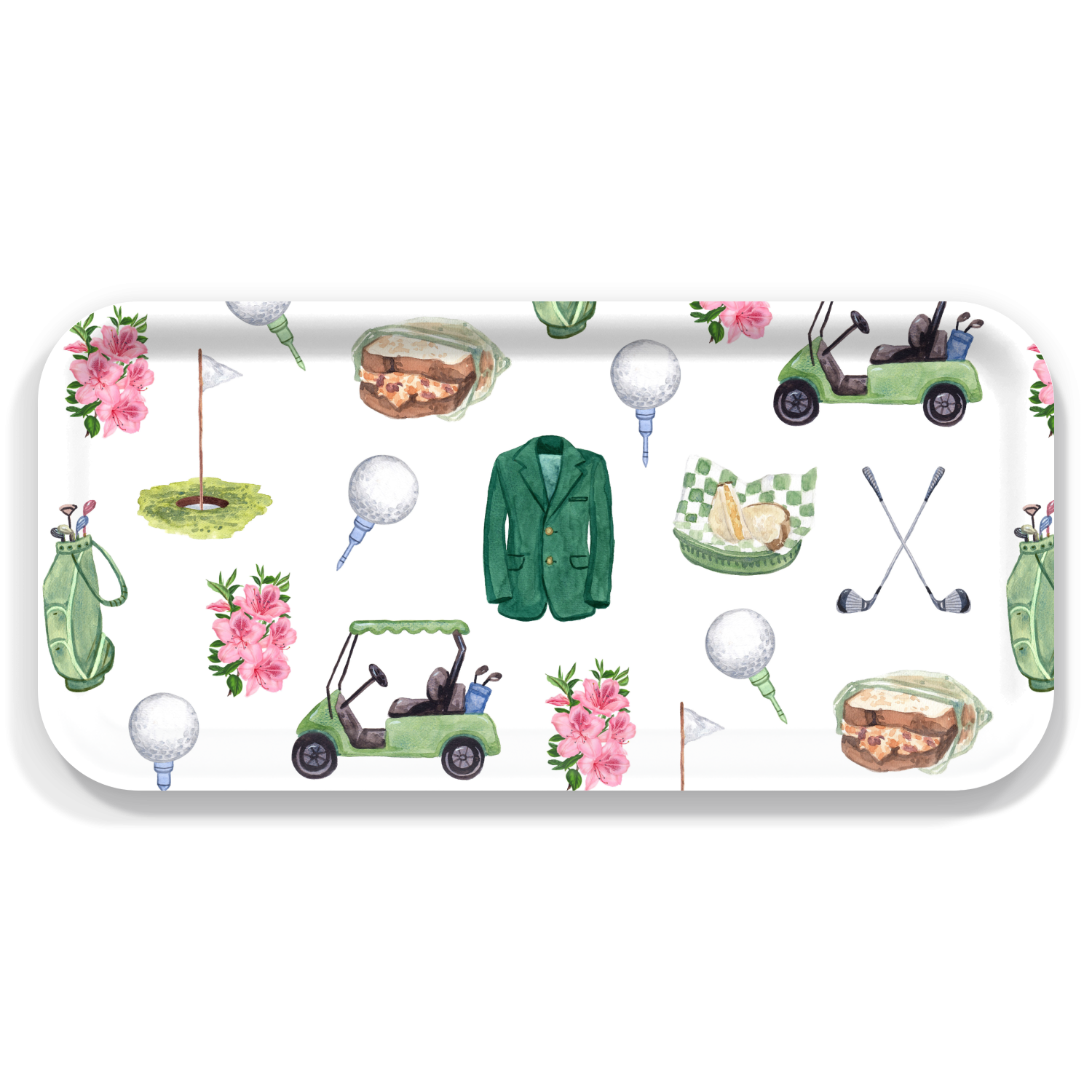 The Muddy Dog – wholesale Decorative tray – Augusta Golf Serving Tray: Three Sizes2
