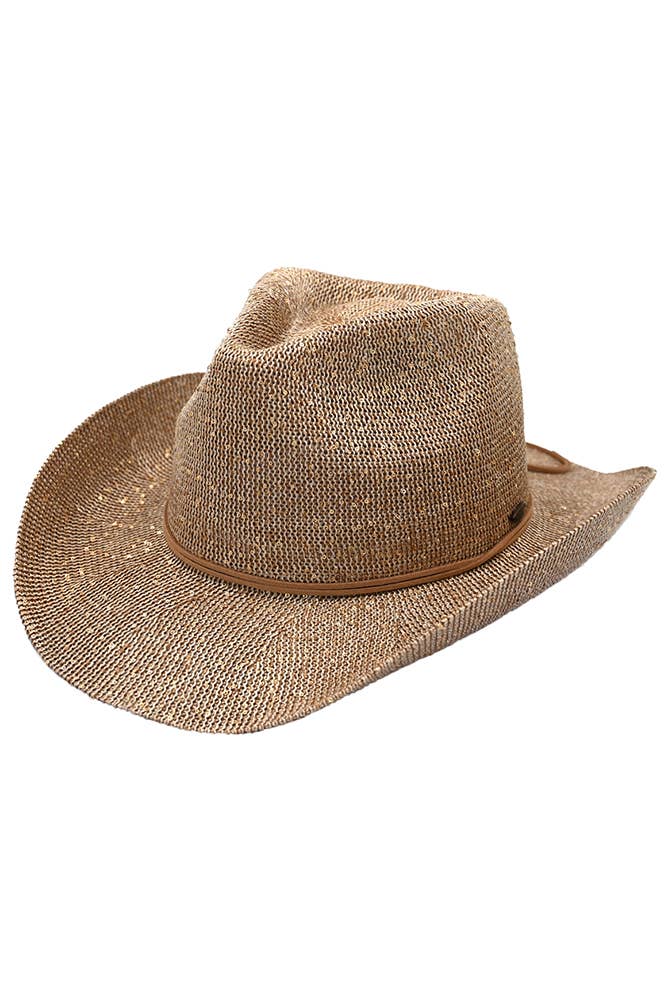 Hana - Vente Chapeau de cowboy – femme - Chapeau de cowboy à paillettes C.C0