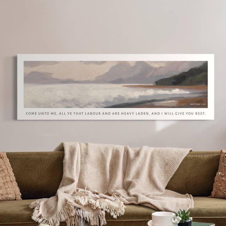 I Will Give You Rest | Canvas Scripture Art for wholesale by Forever Written