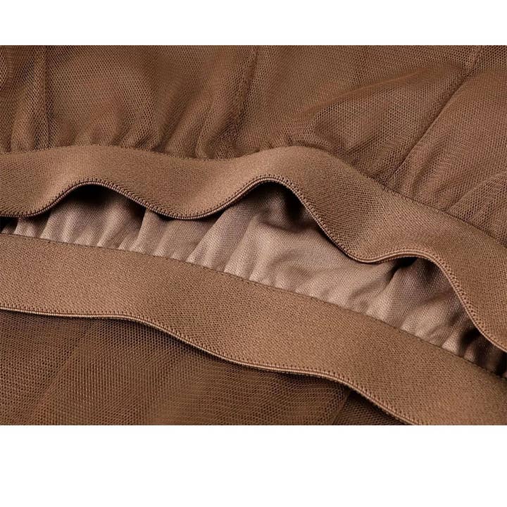 ACCITY - Wholesale Skirt - Women's - SOLID COLOR ELASTIC-WAIST MESH TULLE A-LINE SKIRT_CWBLS03724