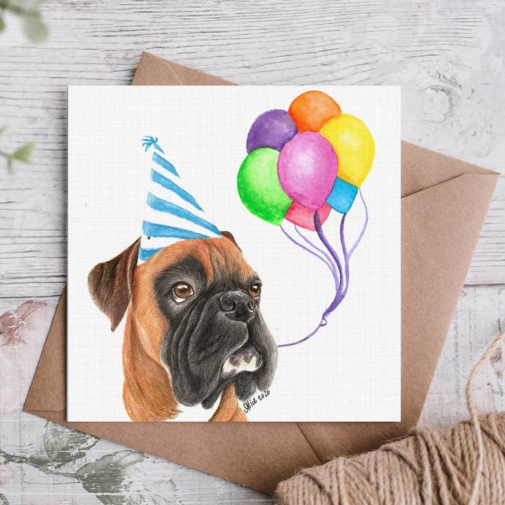 Black Mask Boxer födelsedagskort för wholesale av Cloud Jellybean Art