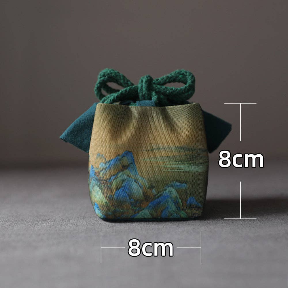Gohobi （We cover U.S. import duties） - Wholesale Storage Bag - Gohobi Birds Mountains Rivers Teaware Storage Travel Bag Shifuku0
