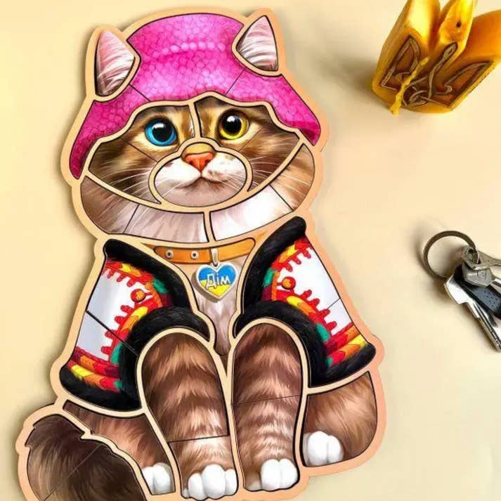 Clasificador de rompecabezas de madera para niños: gato ucraniano para venta al por mayor de UBees