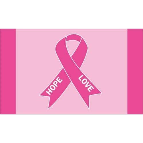 Pink Ribbon 5'x3' (Breast Cancer Awareness) 5'x3' for wholesale by Worldwide Flags Ltd