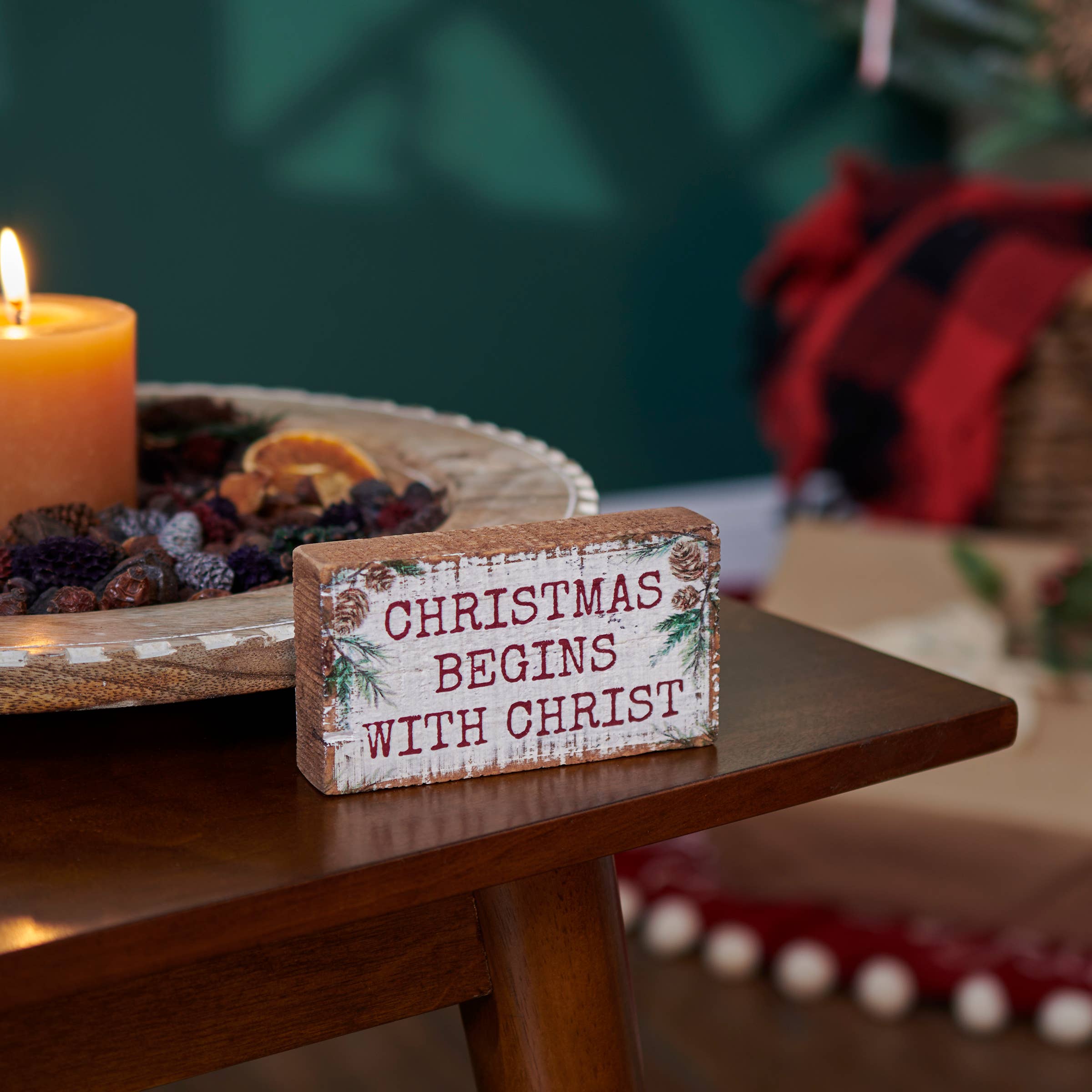 Primitives by Kathy - Wholesale Decorative Figurine - Begins With Christ Block Sign2