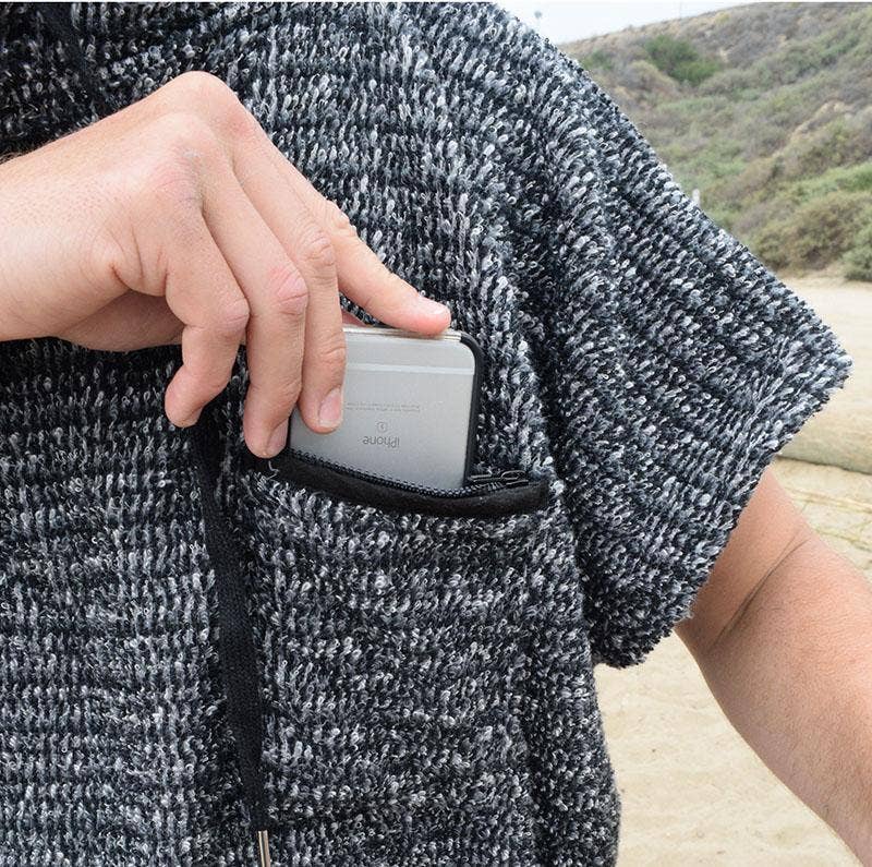 West Path - Wholesale Robe - Unisex - Surf Poncho Changing Robe Hooded Towel - Charcoal Black3