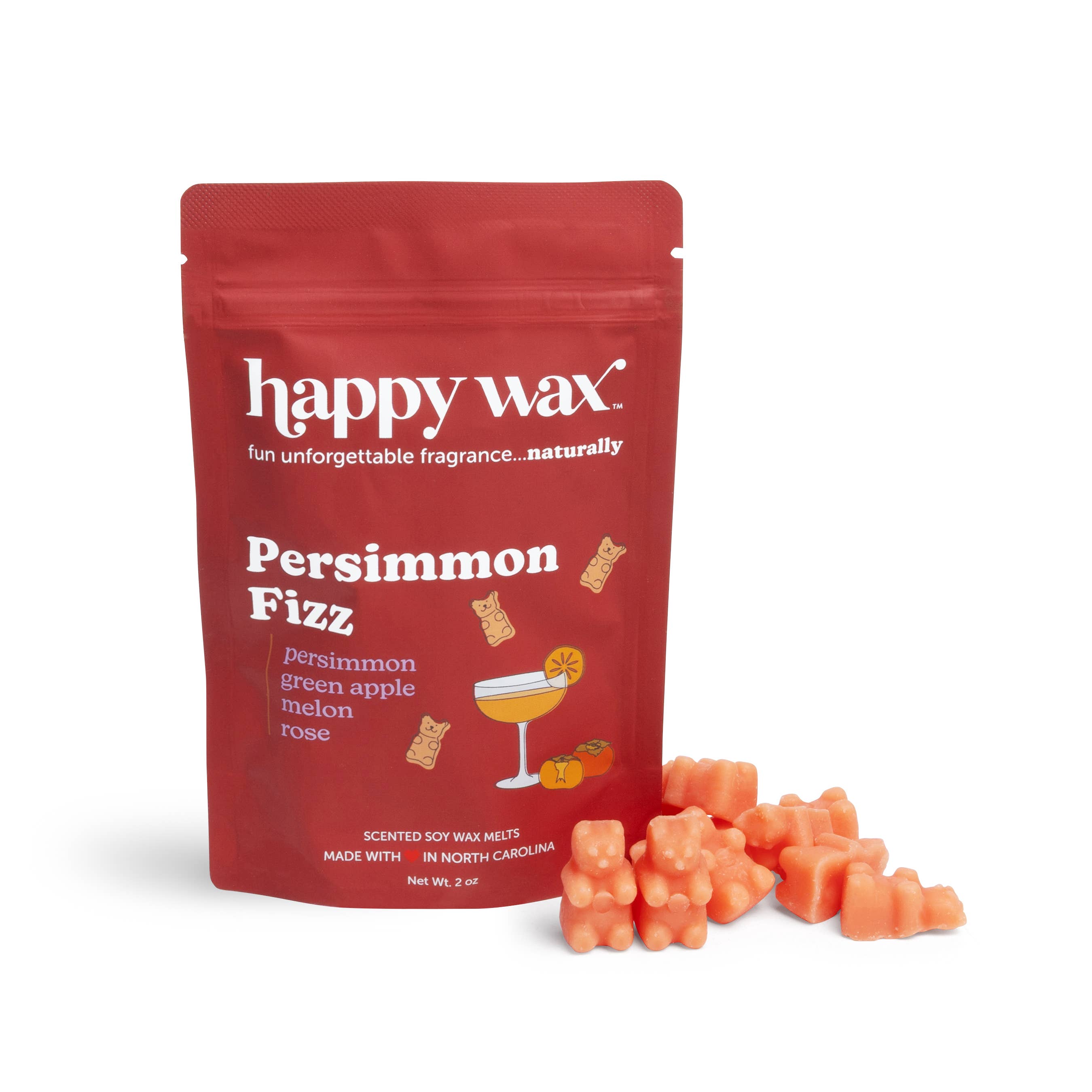 Happy Wax - Wholesale Wax Melt - Persimmon Fizz Wax Melts - Sample Pouch (2 oz)