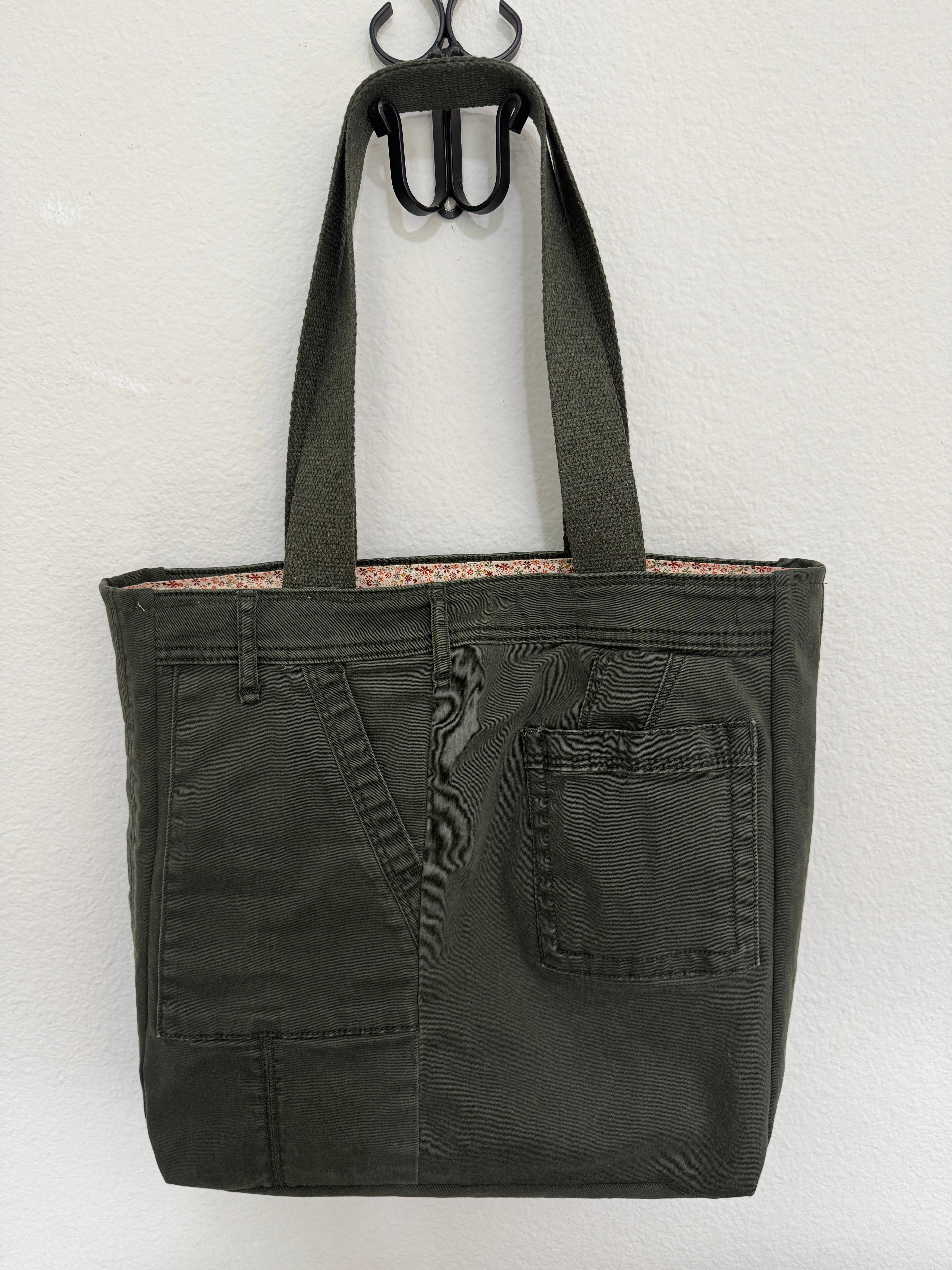Indigo Bags - Wholesale Tote Bag - Women's - Anthropologie Upcycled Utility Jean Tote Bag - earthy ditsy4