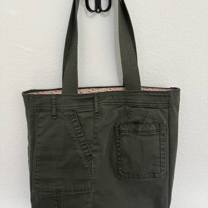 Indigo Bags - Wholesale Tote Bag - Women's - Anthropologie Upcycled Utility Jean Tote Bag - earthy ditsy4